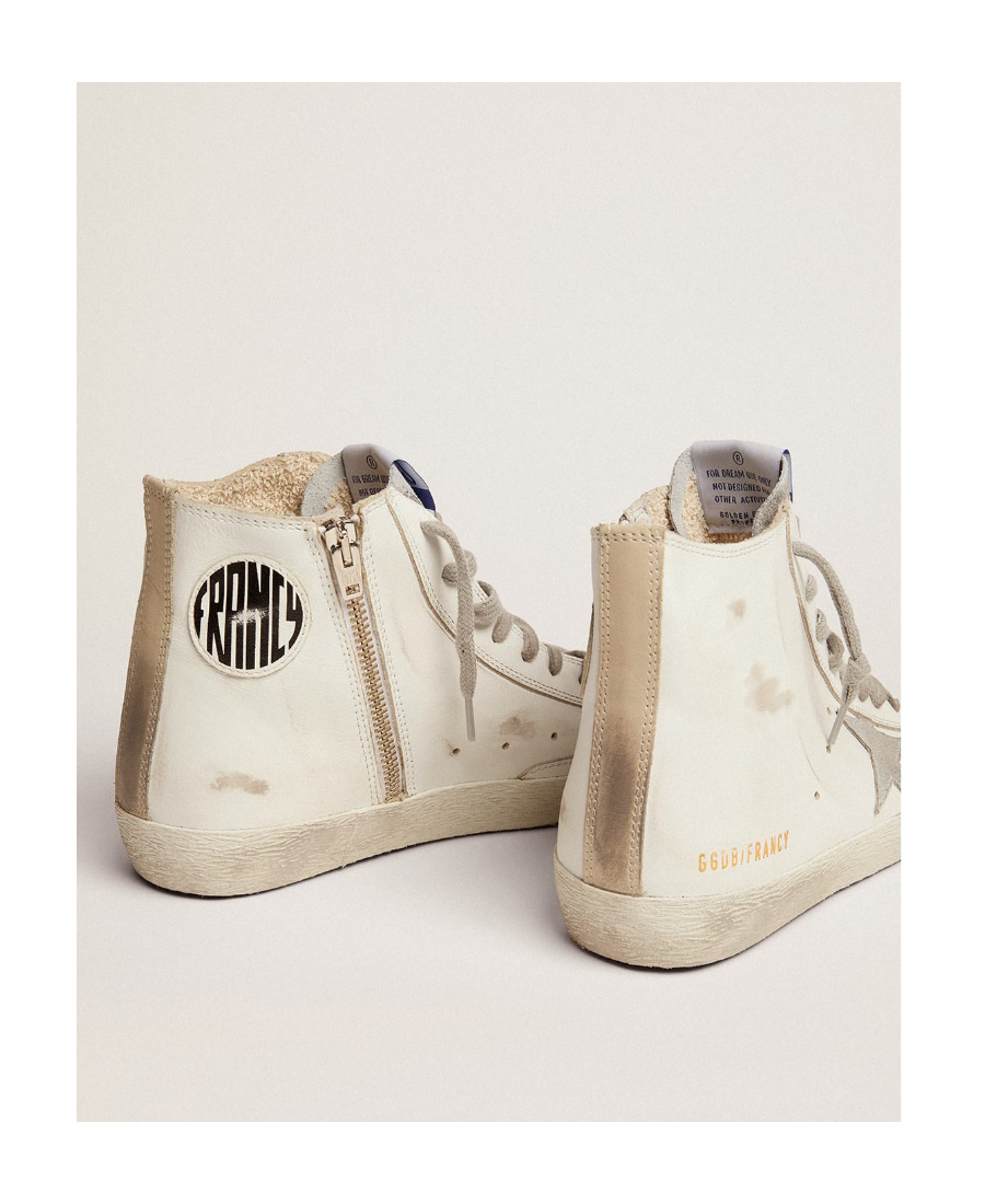 GOLDEN GOOSE FRANCY SNEAKERS IN LEATHER WITH SUEDE STAR