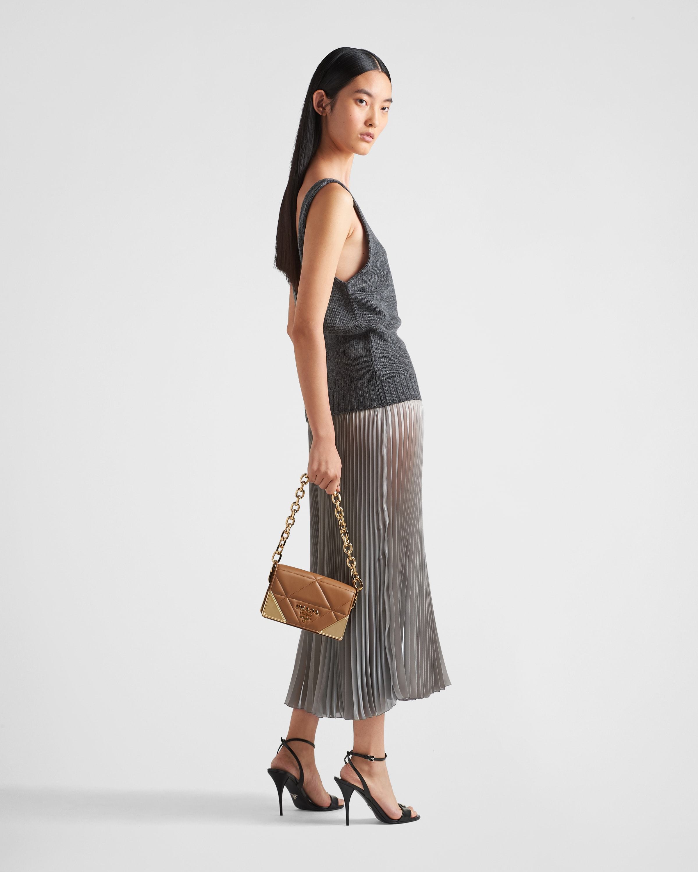 Prada Pleated Medium-length Skirt In Gray