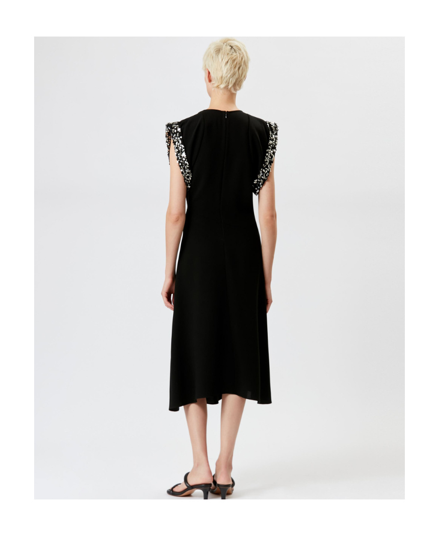 Shop Isabel Marant Leronia Sequin-embellished Midi Dress In Black