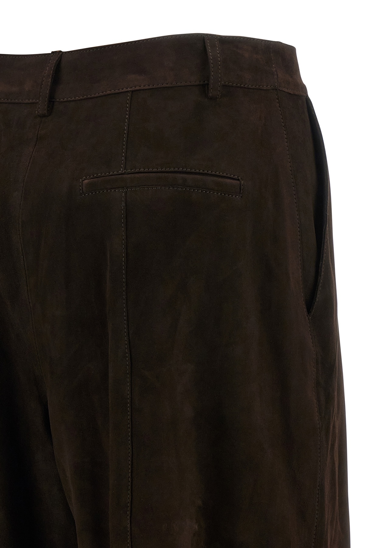 P.a.r.o.s.h Suede-leather Trousers In Black