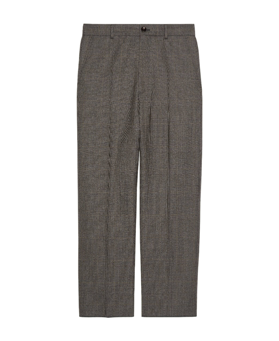 Gucci Wool Check Cropped Trousers