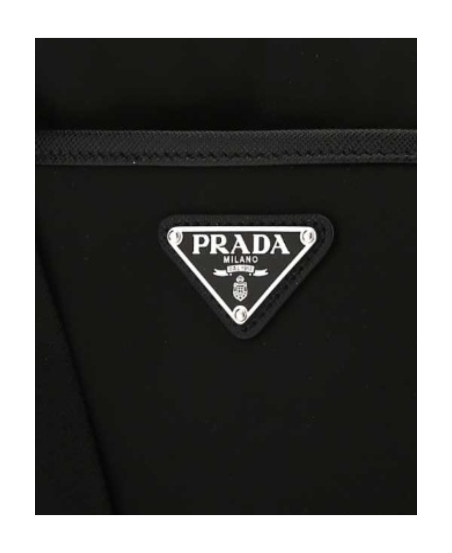 Prada Re-nylon And Saffiano Shoulder Bag In Black