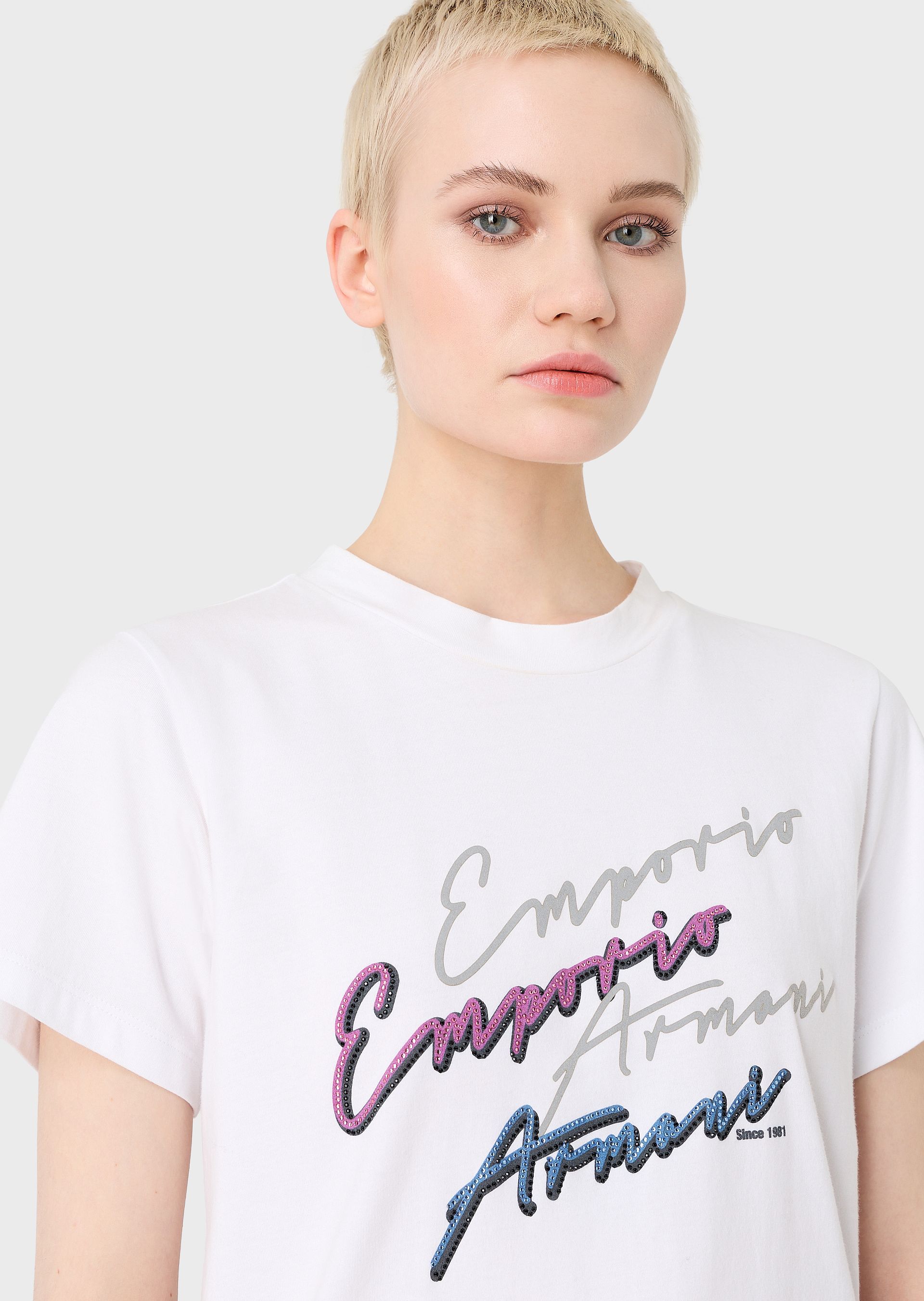 EMPORIO ARMANI PRINTED WITH LOGO SIGNATURE T-SHIRT