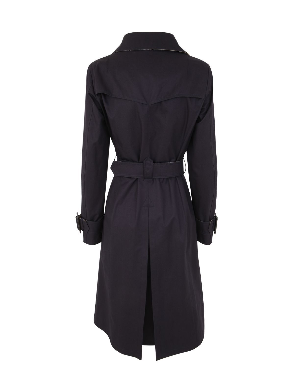Herno Double-breasted Trench Coat In Black
