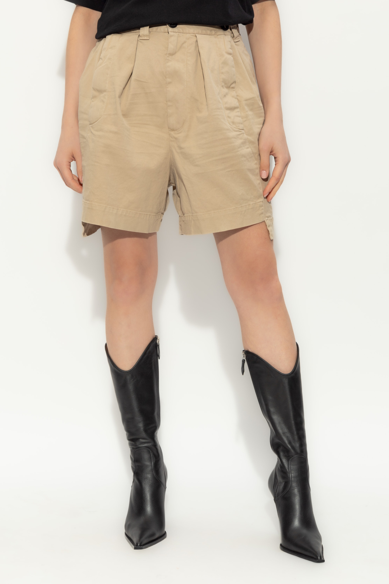 Dsquared2 Belt-loop Shorts In Nude