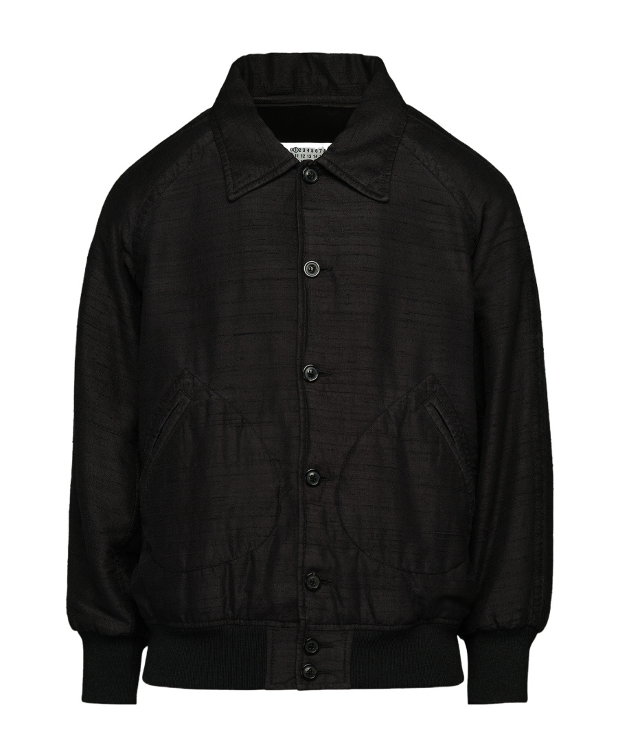 Maison Margiela Dupion Bomber Jacket In Black