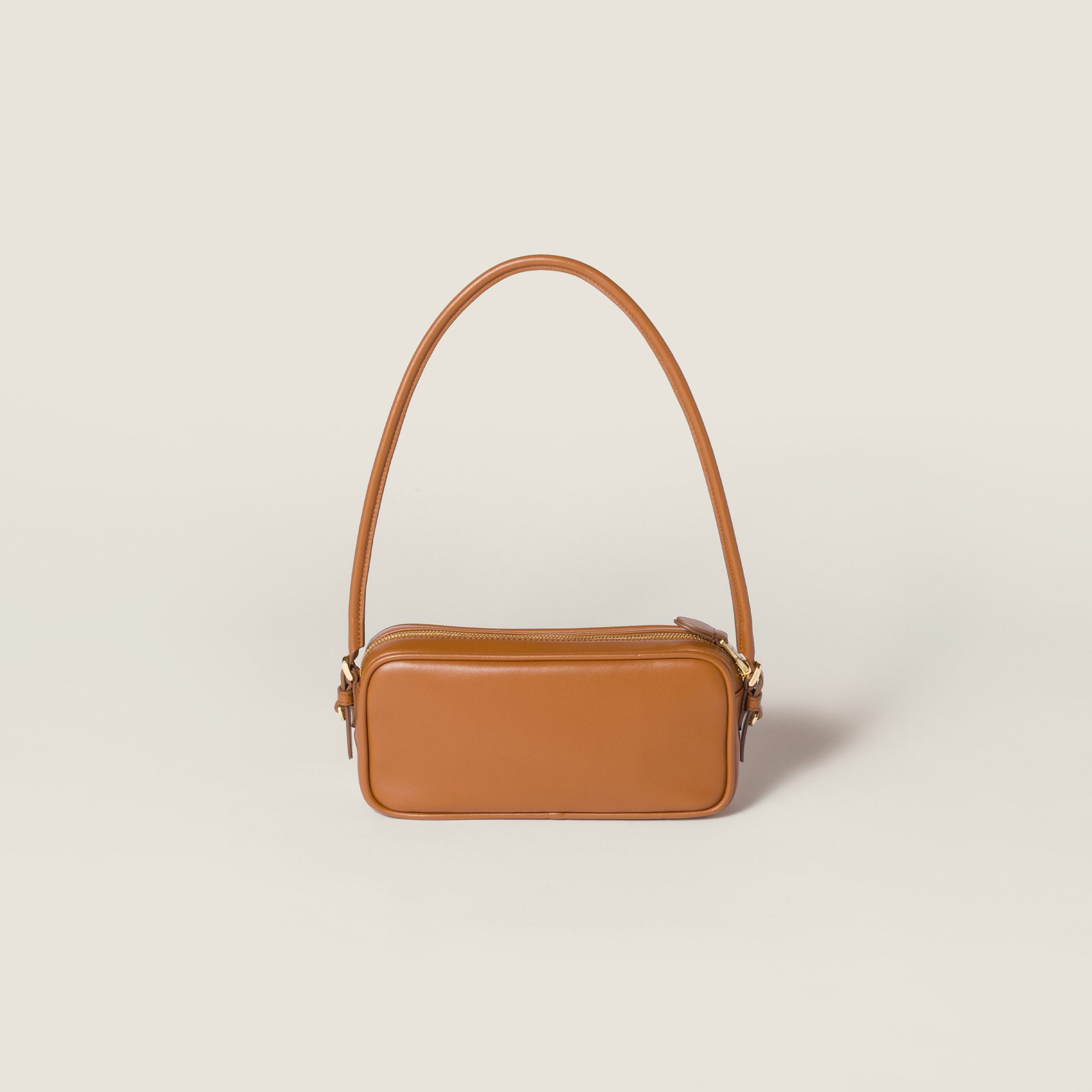 Miu Miu Zipper Shoulder Bag In Brown