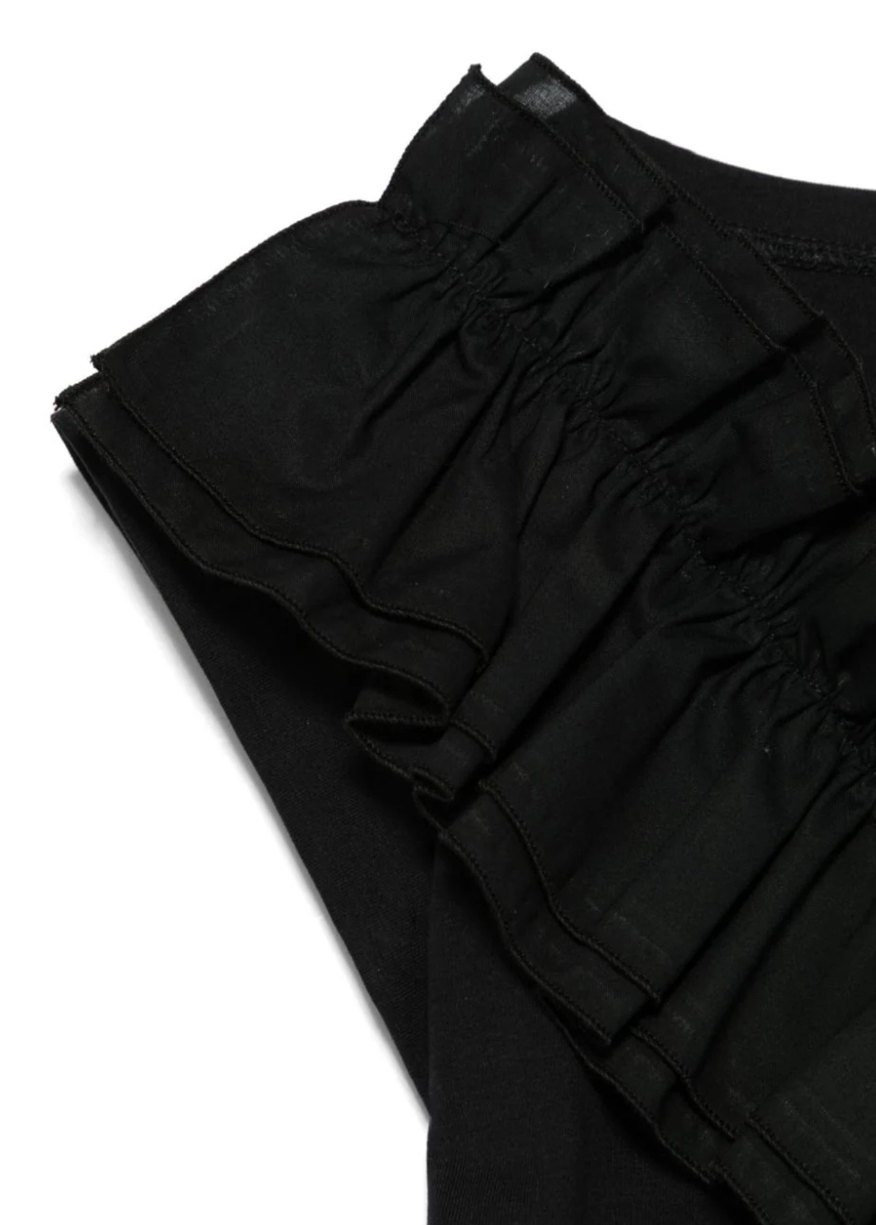 Monnalisa Ruffled-trim T-shirt In Black