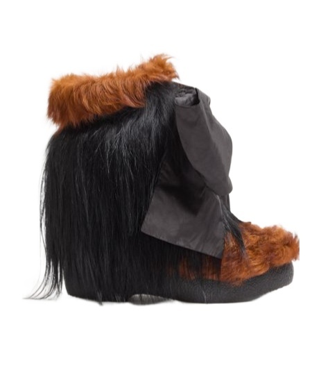 Valentino 45mm Snowish Fur-trimmed Boots In Black