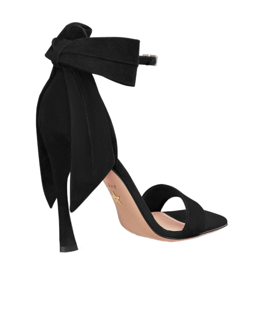 Dior Mlle Square-toed Heels Sandals In Black