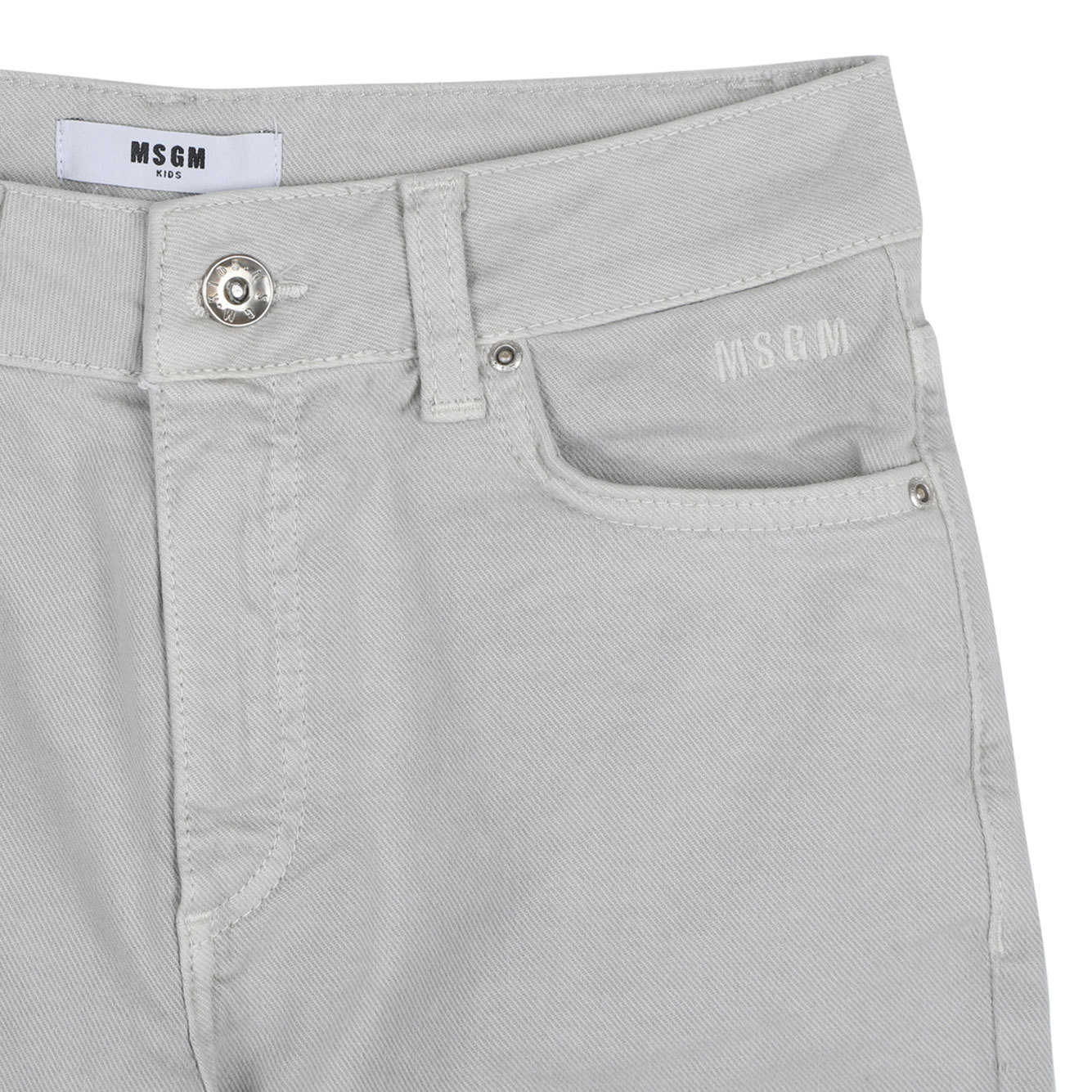 Msgm Logo-embroidered Jeans In Gray