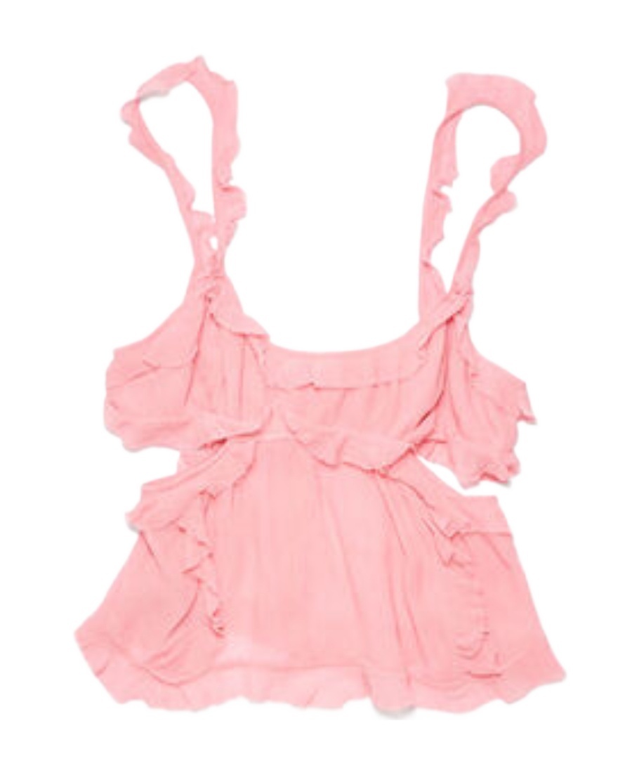 Acne Studios Ruffled Tank Top In Pink