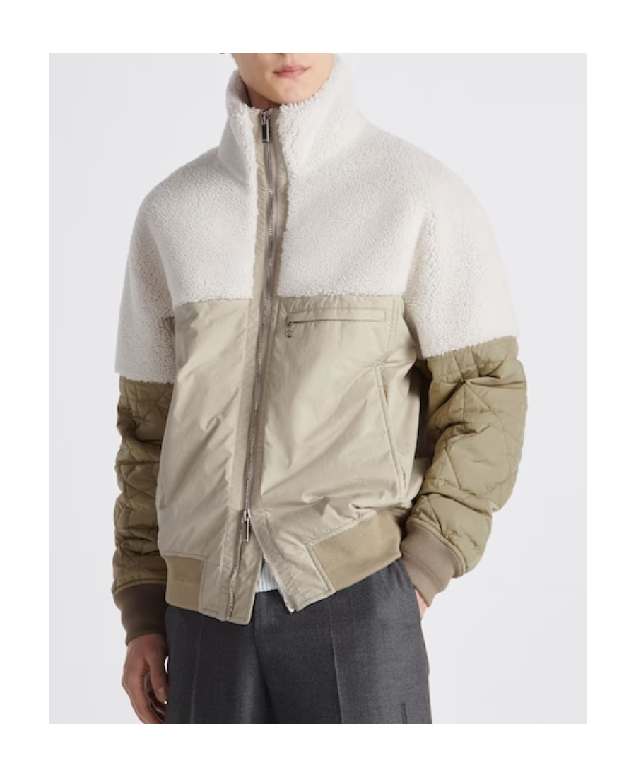 Dior Stitching Leisure Jacket With Vertical Collar In Nude