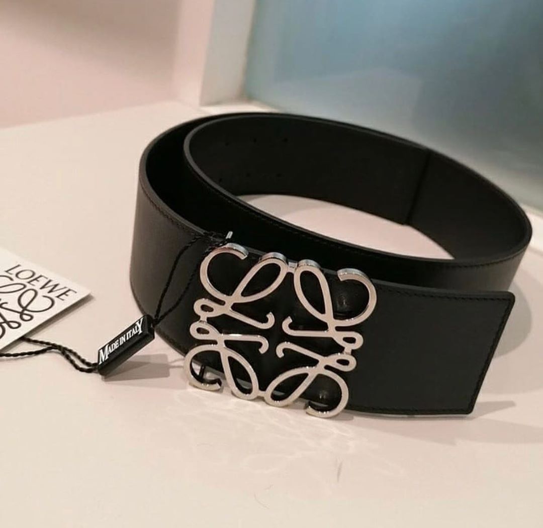 Loewe Black Anagram Buckle Belt In Black