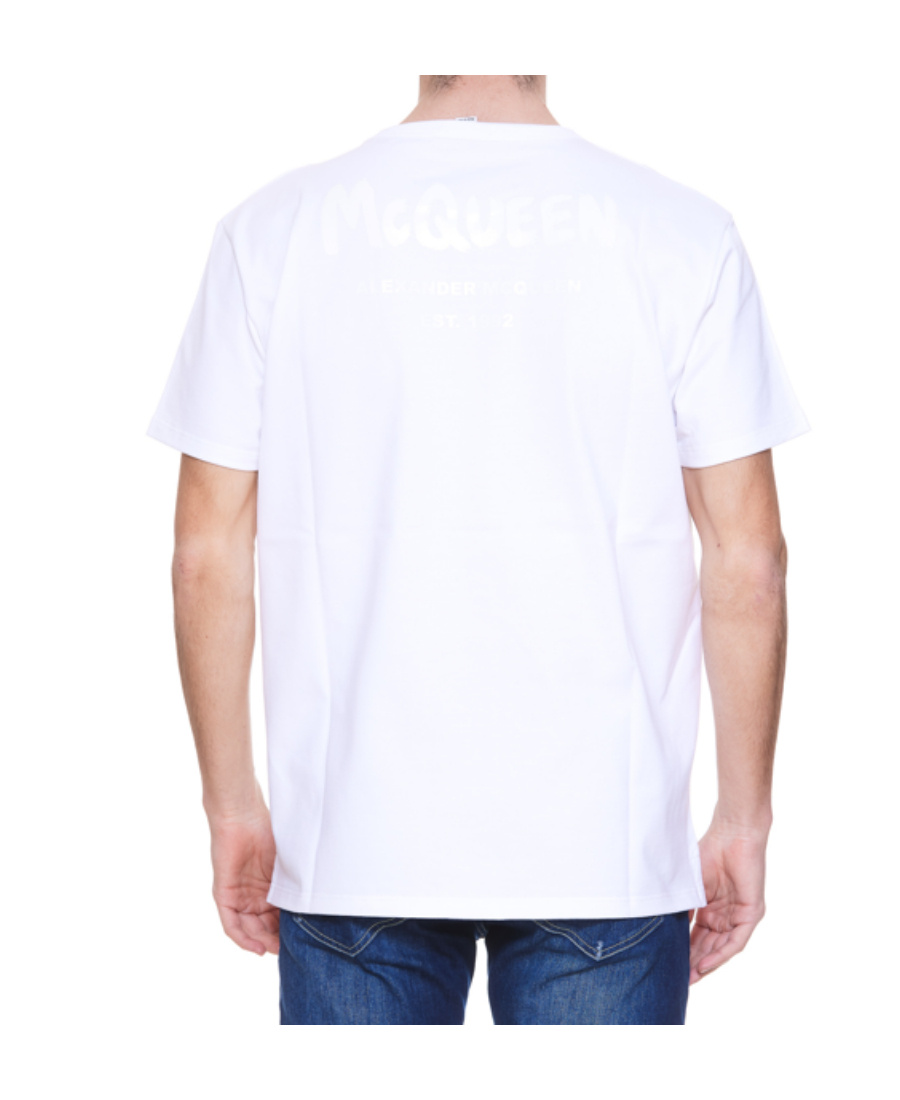 Alexander Mcqueen Graffiti Logo-print T-shirt In White
