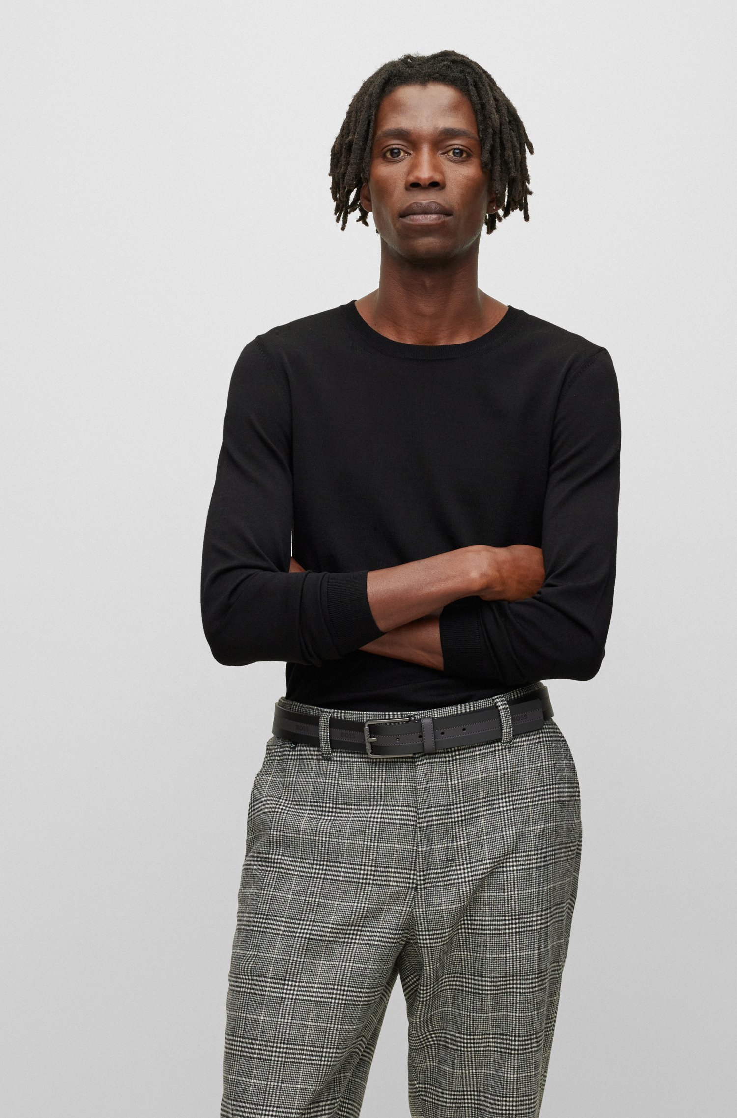 HUGO BOSS LENO FINE-KNIT JUMPER
