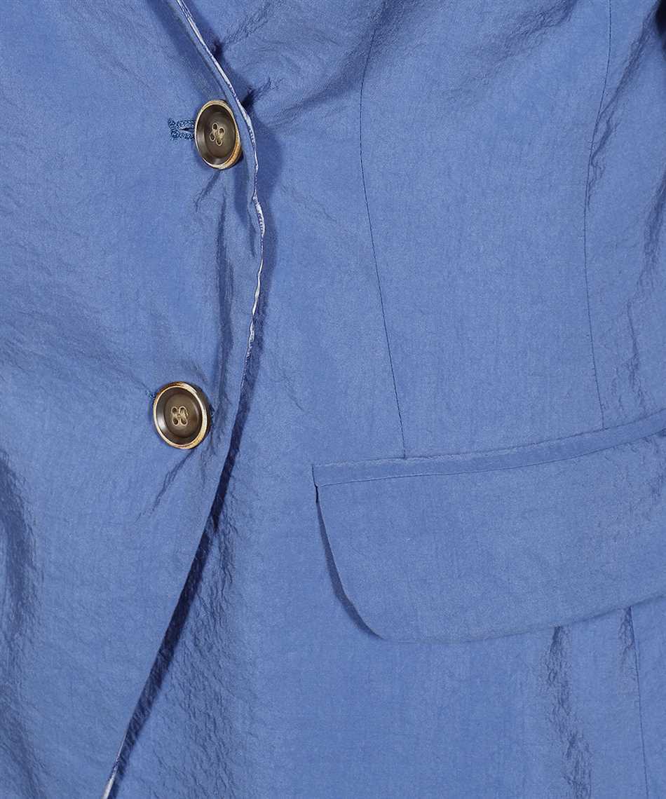 Emporio Armani Double-breasted Silk Jacket In Blue