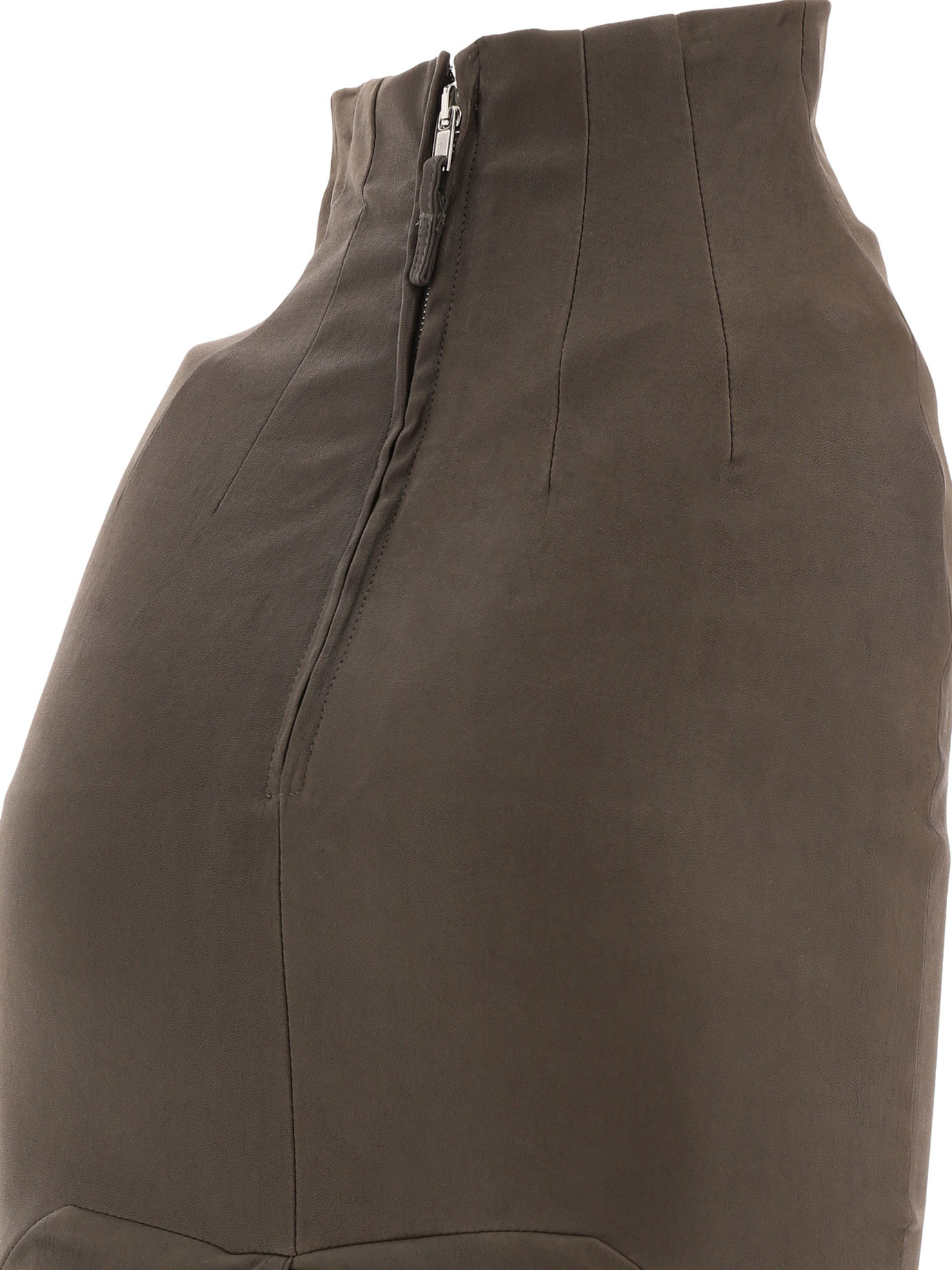 Rick Owens Drkshdw High-waisted Pencil Skirt In Brown