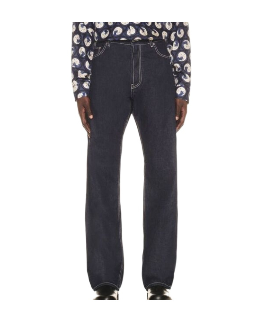 Off-white Embroidered-logo Jeans In Black