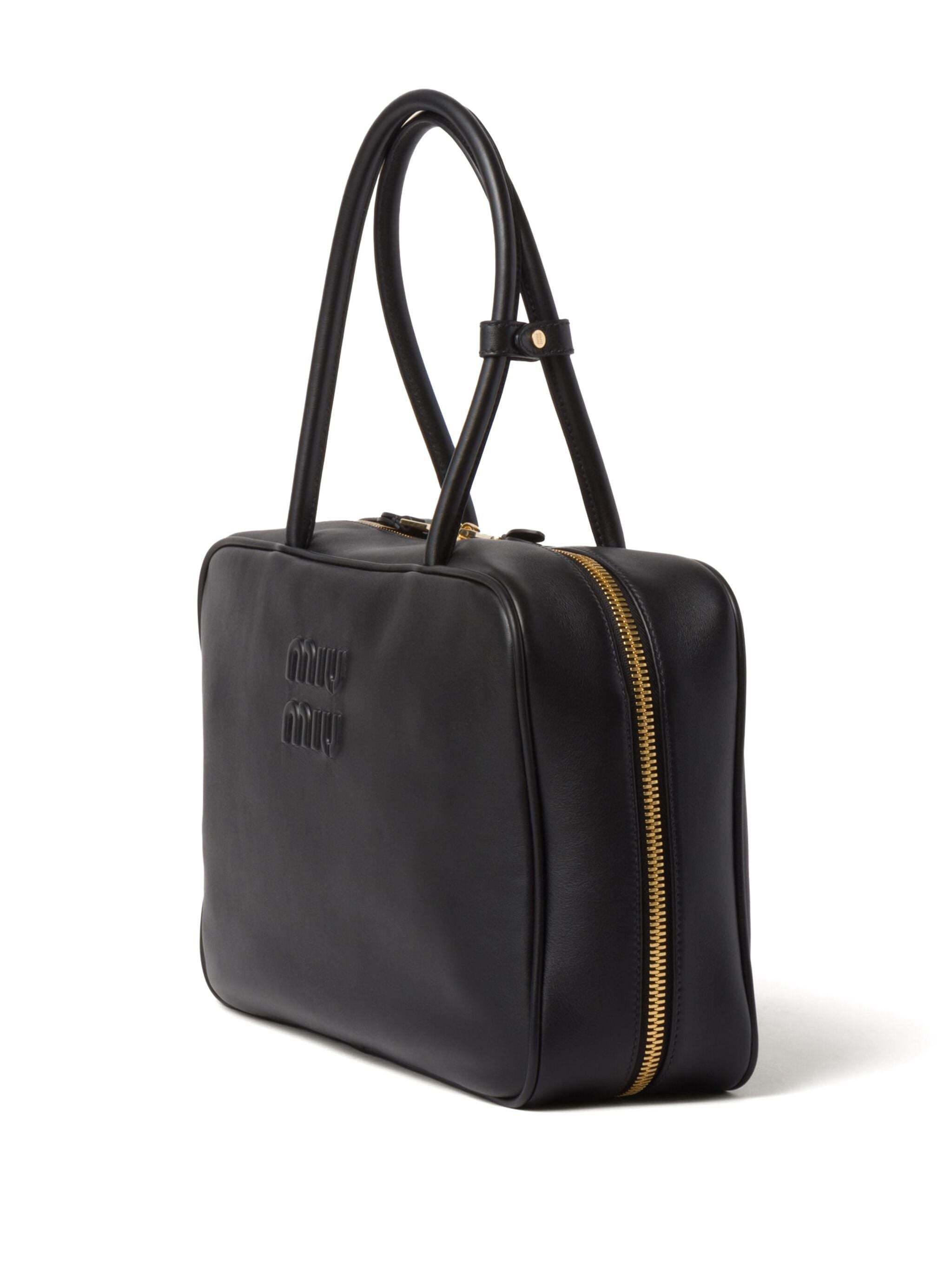 Miu Miu Beau Leather Bag In Black