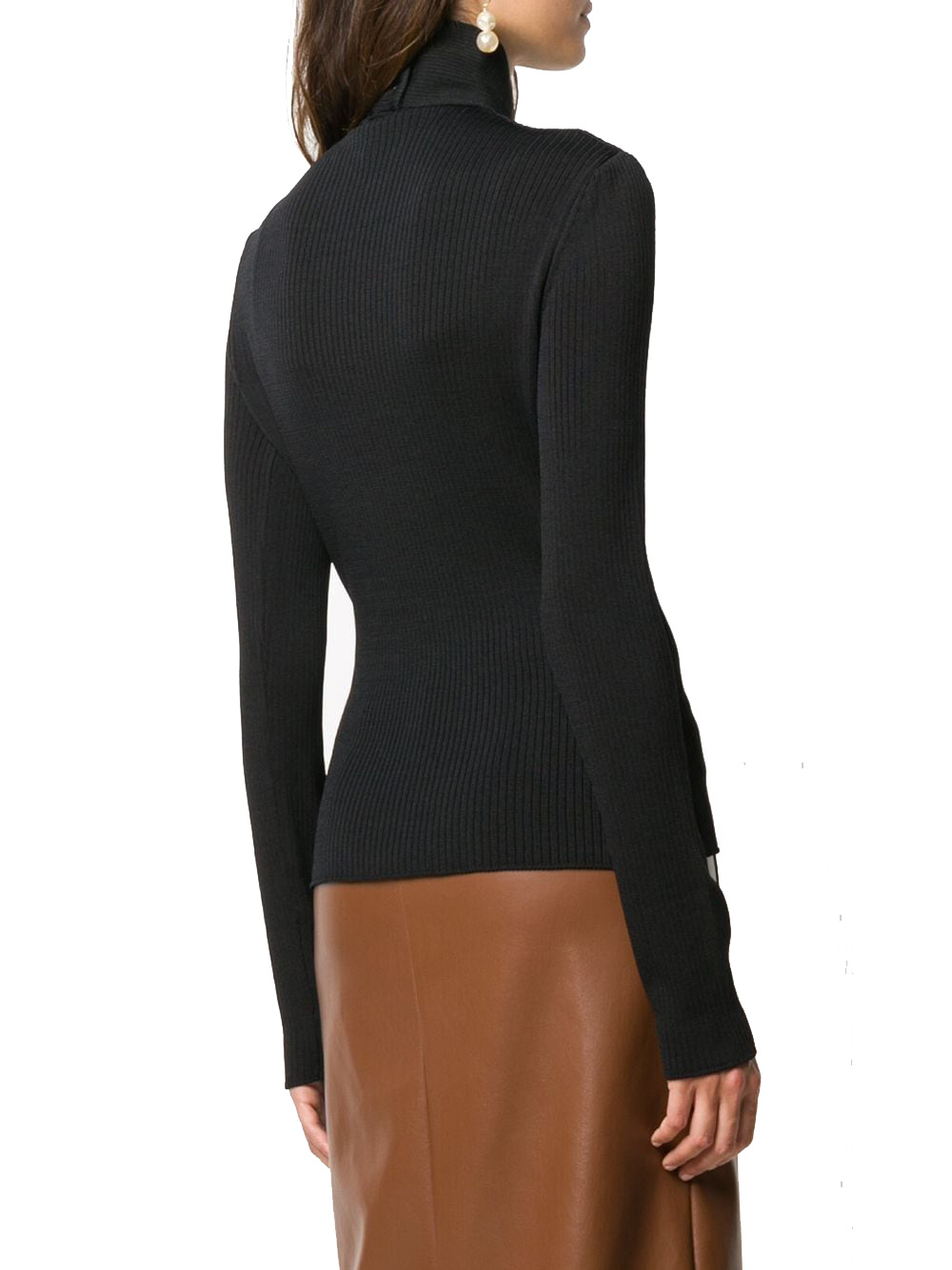 Msgm High Neck Knitted Top In Black