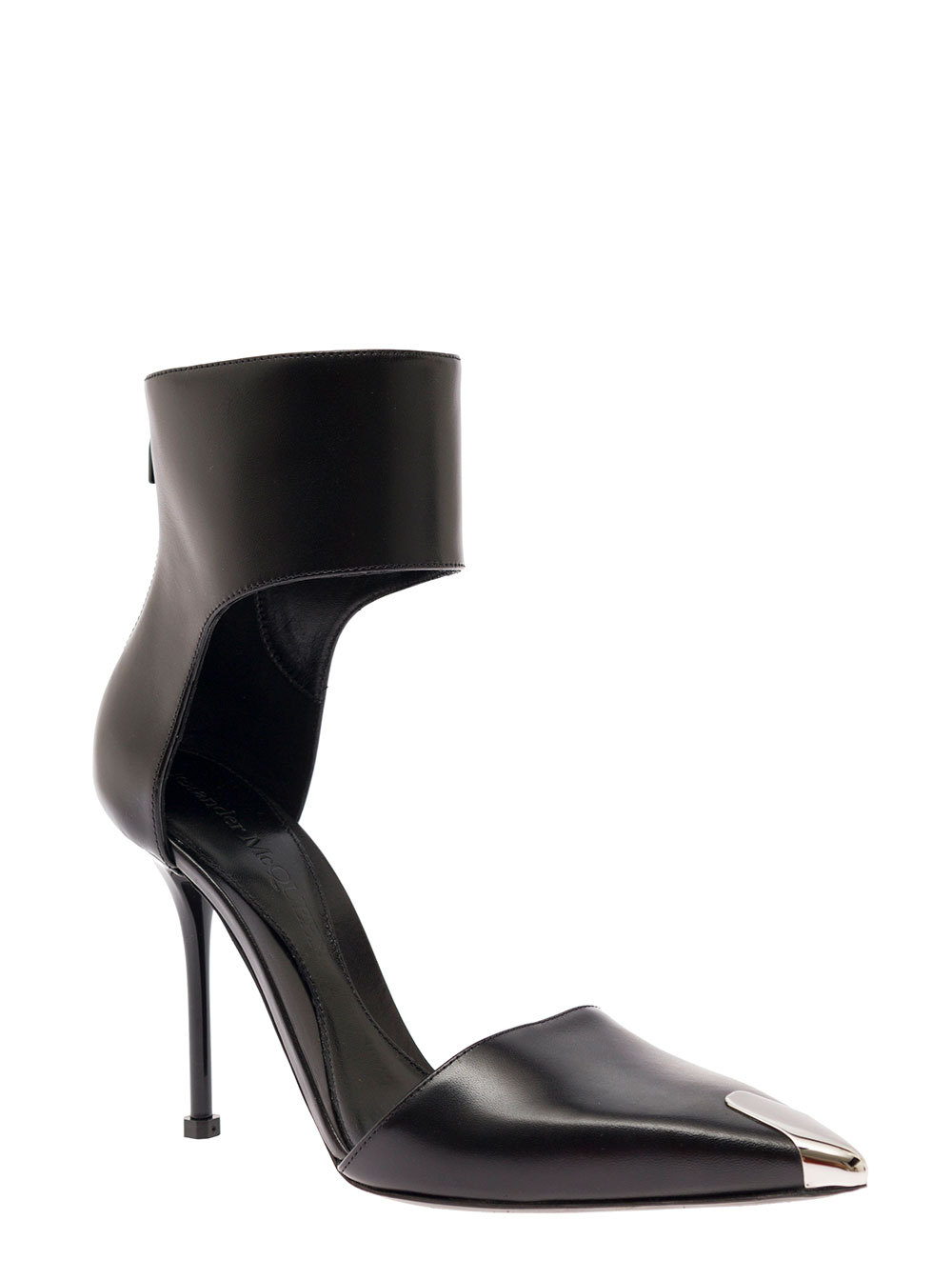 Shop Alexander Mcqueen Harness Punk 105mm Leather Pumps In Black