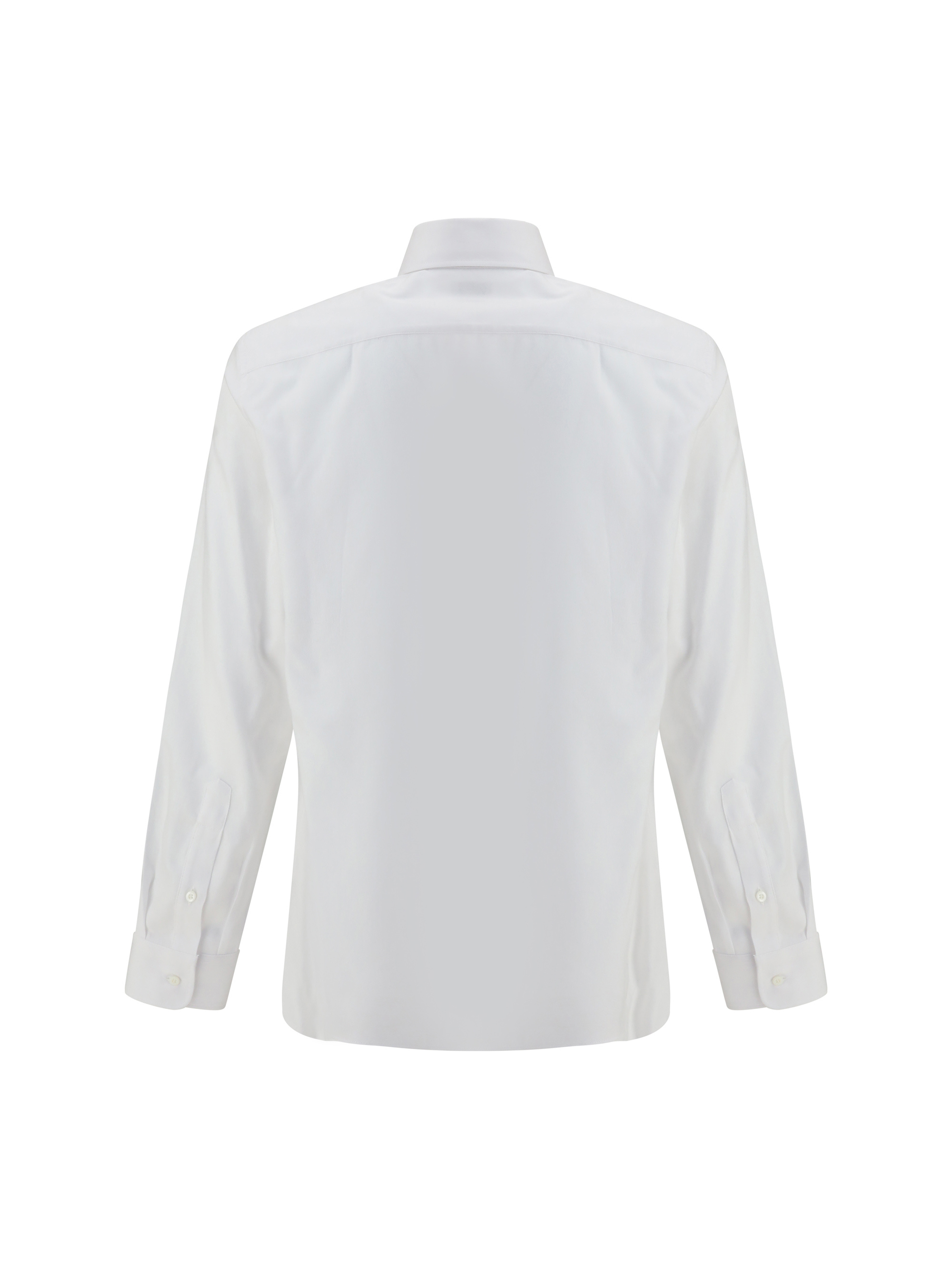 Brunello Cucinelli Linen Shirt With Back Yoke And Curved Hem In White