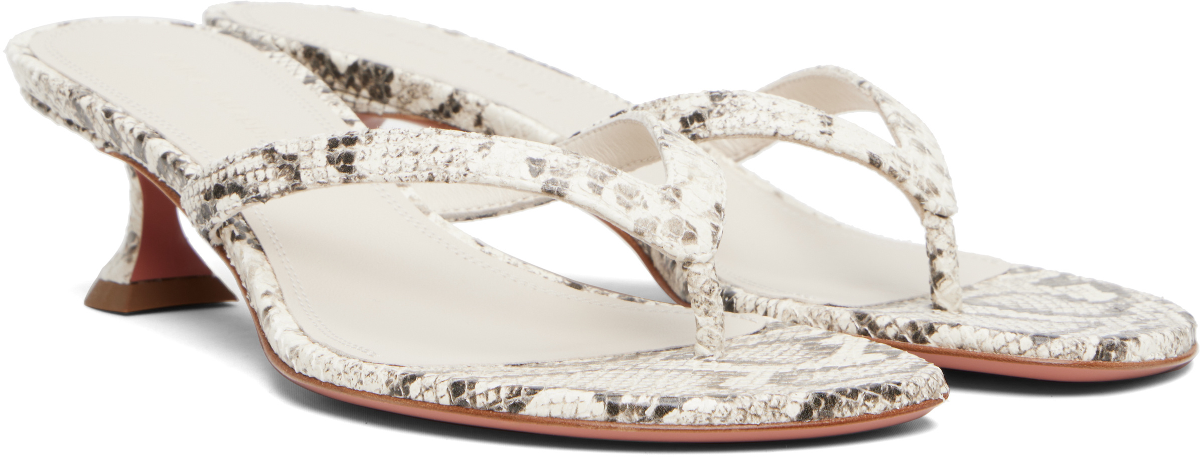 Amina Muaddi Juliette Thong 45 High-heeled Sandals In White