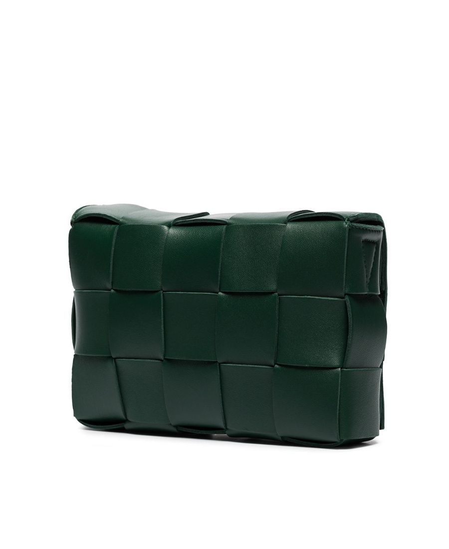 Bottega Veneta Cassette Maxi-intrecciato Crossbody Bag In Green