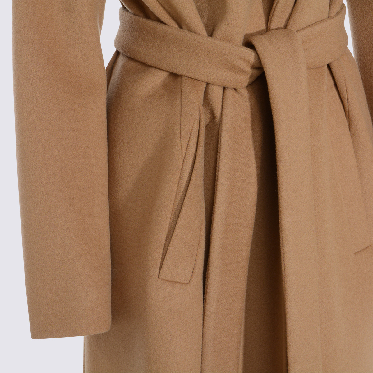 Herno Belted Coat In Brown