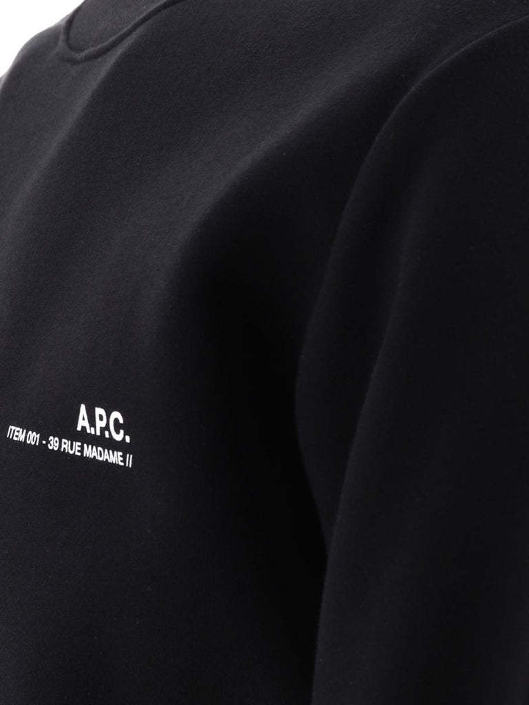 Apc Organic Cotton Sweatshirt With Minimalist Branding And Comfortable Fit In Black