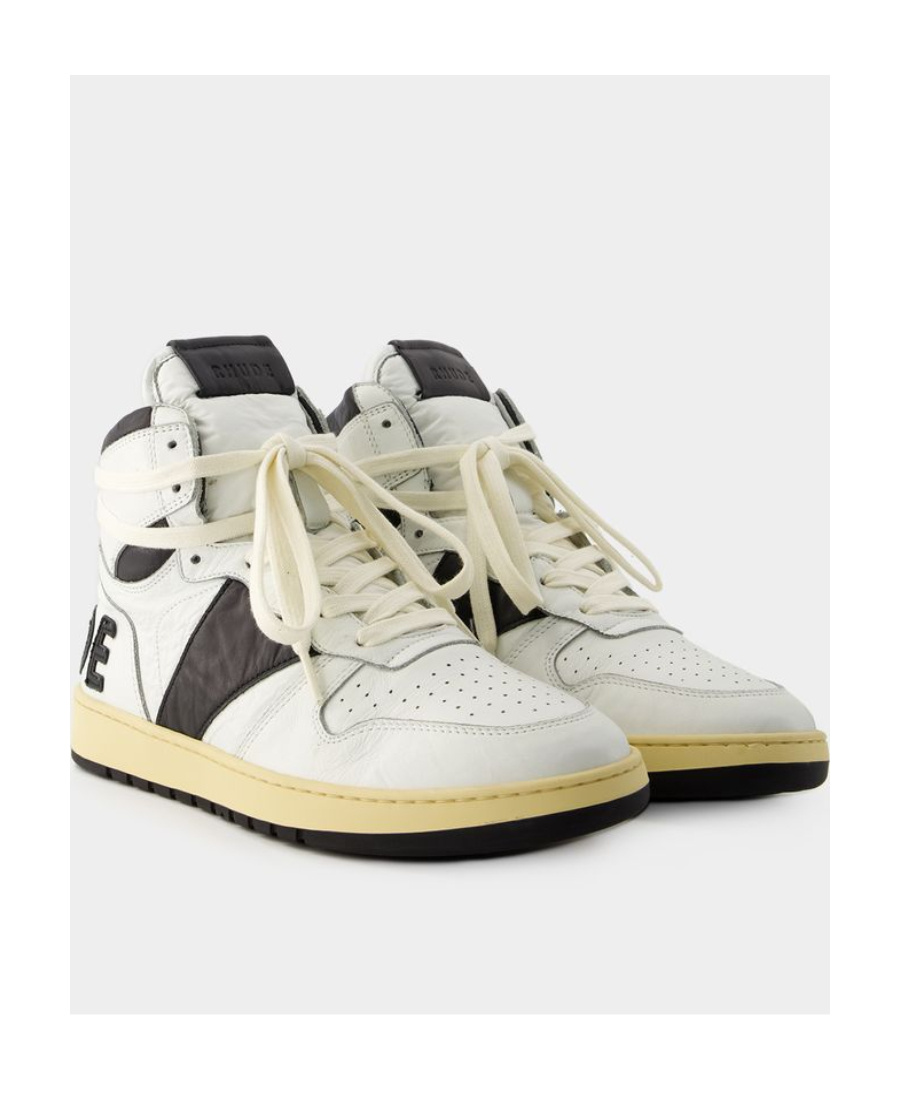 Rhude Rhecess Smooth High-top Sneakers In White