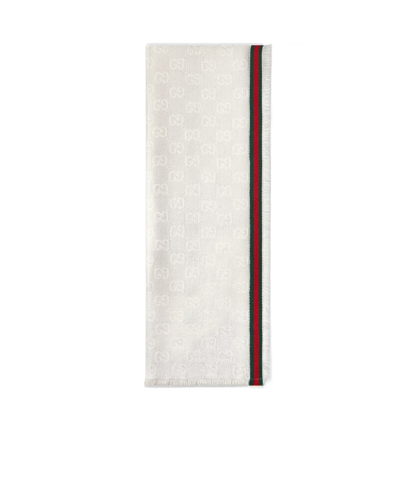 Gucci Gg Web-detailing Scarf In White