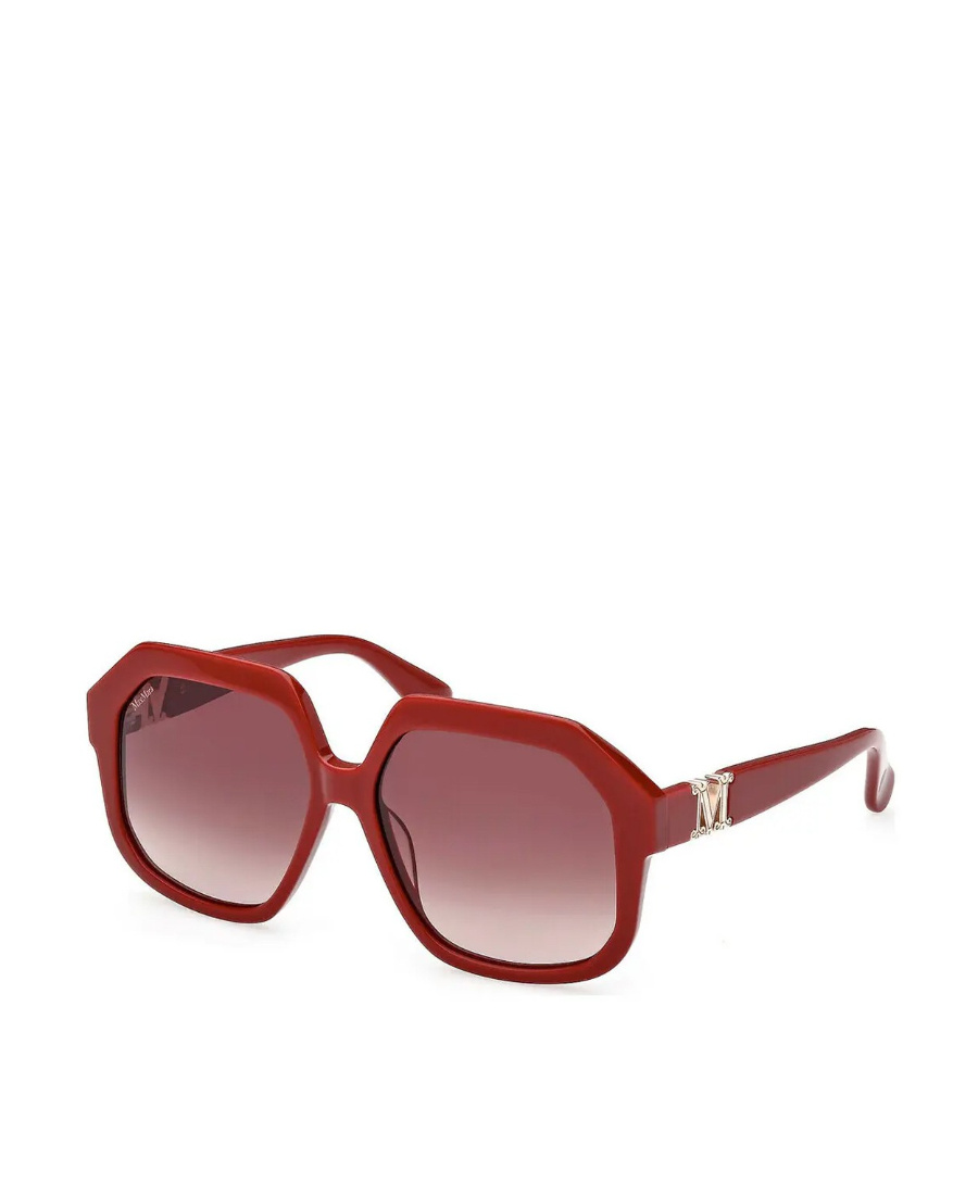 Max Mara Logo-detail Square-frame Sunglasses In Pink