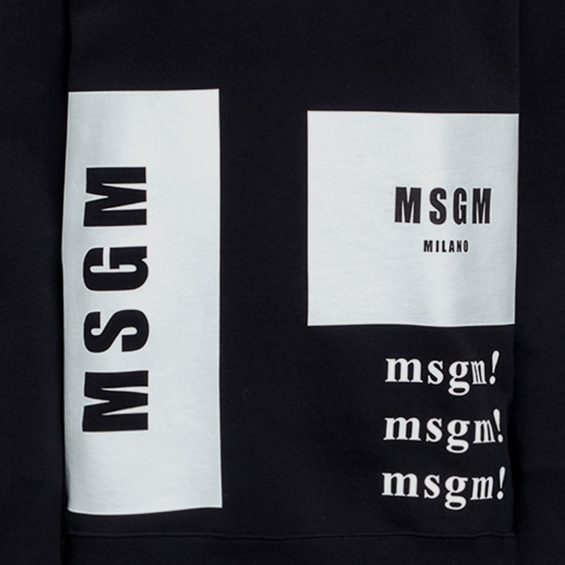 Msgm Black Printed Pattern Sweater In Black