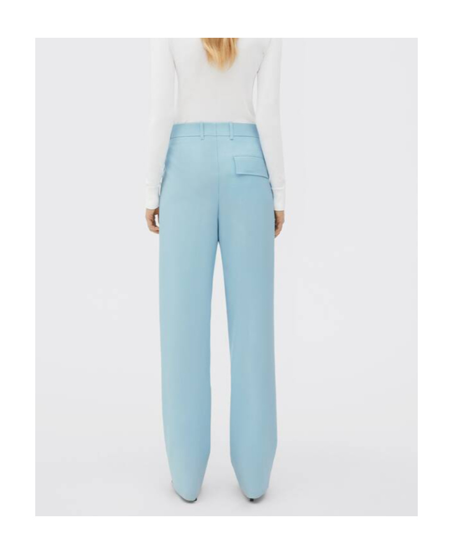 Shop Bottega Veneta Wool Tapered Trousers In Blue