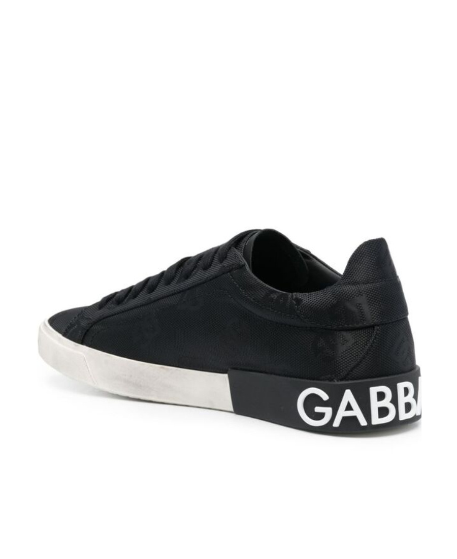 Dolce & Gabbana Low-top Sneakers Vintage Effect In Black