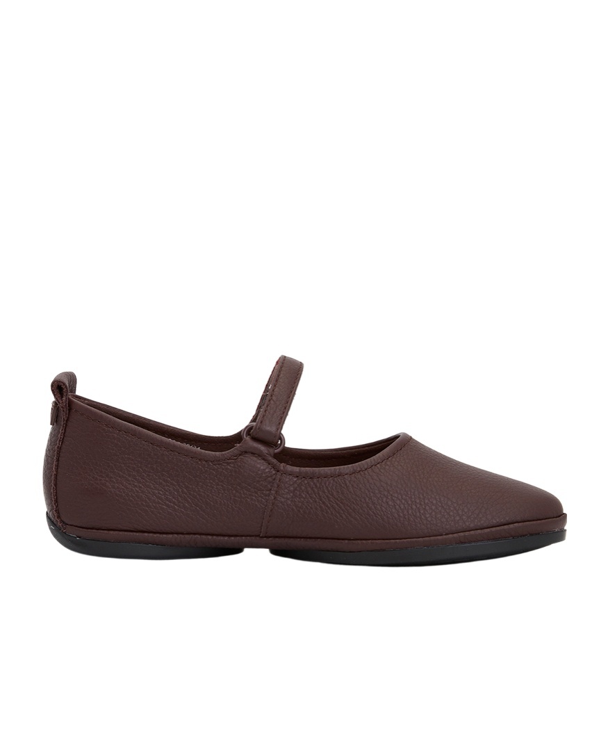 Camper Right Leather Ballerina Shoes In Black