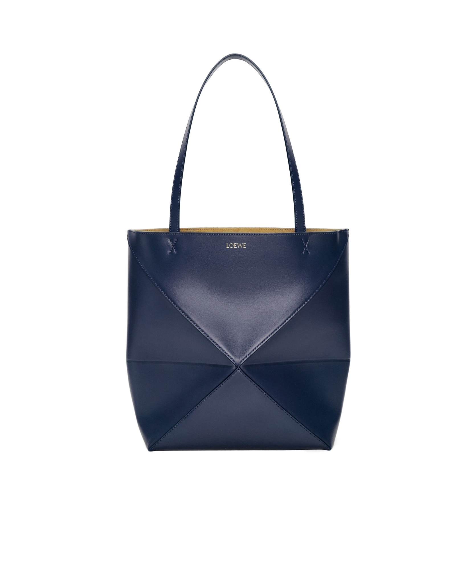 Loewe Women Puzzle Fold Mini Leather Tote In Blue