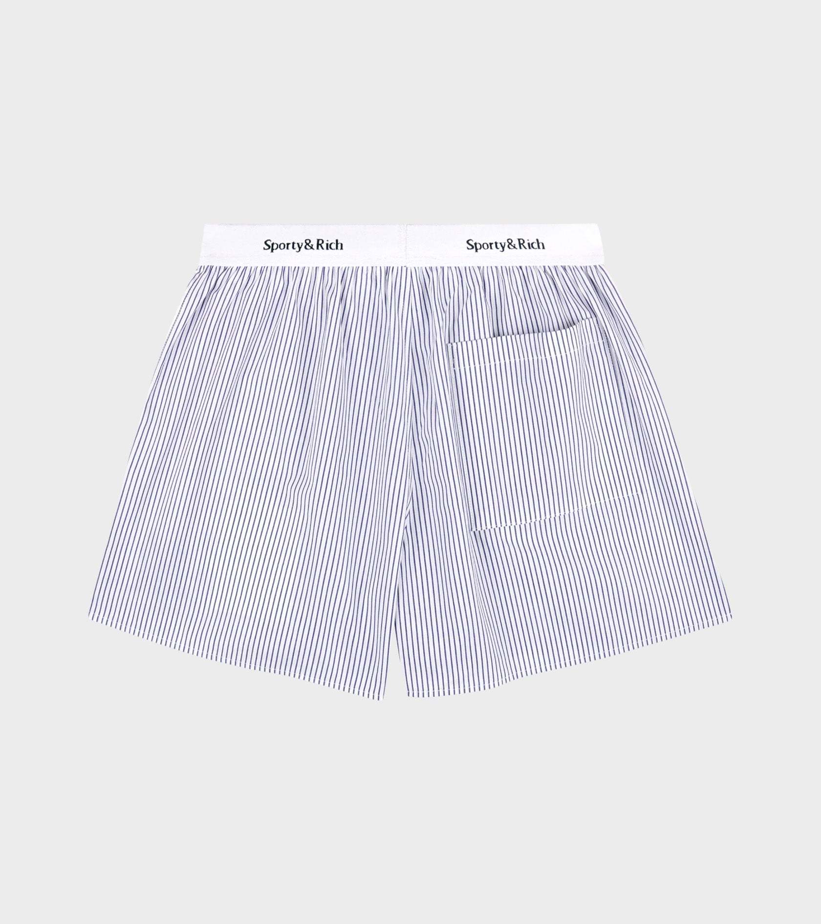 Sporty And Rich Yankees Serif Boxer Short Navy Striped In Multi