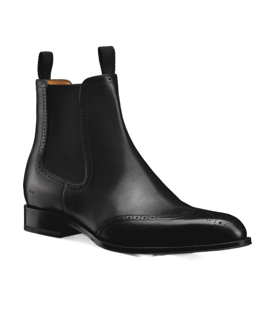 Dior Man Ankle Boots Black Size 9 Leather In Animal Print