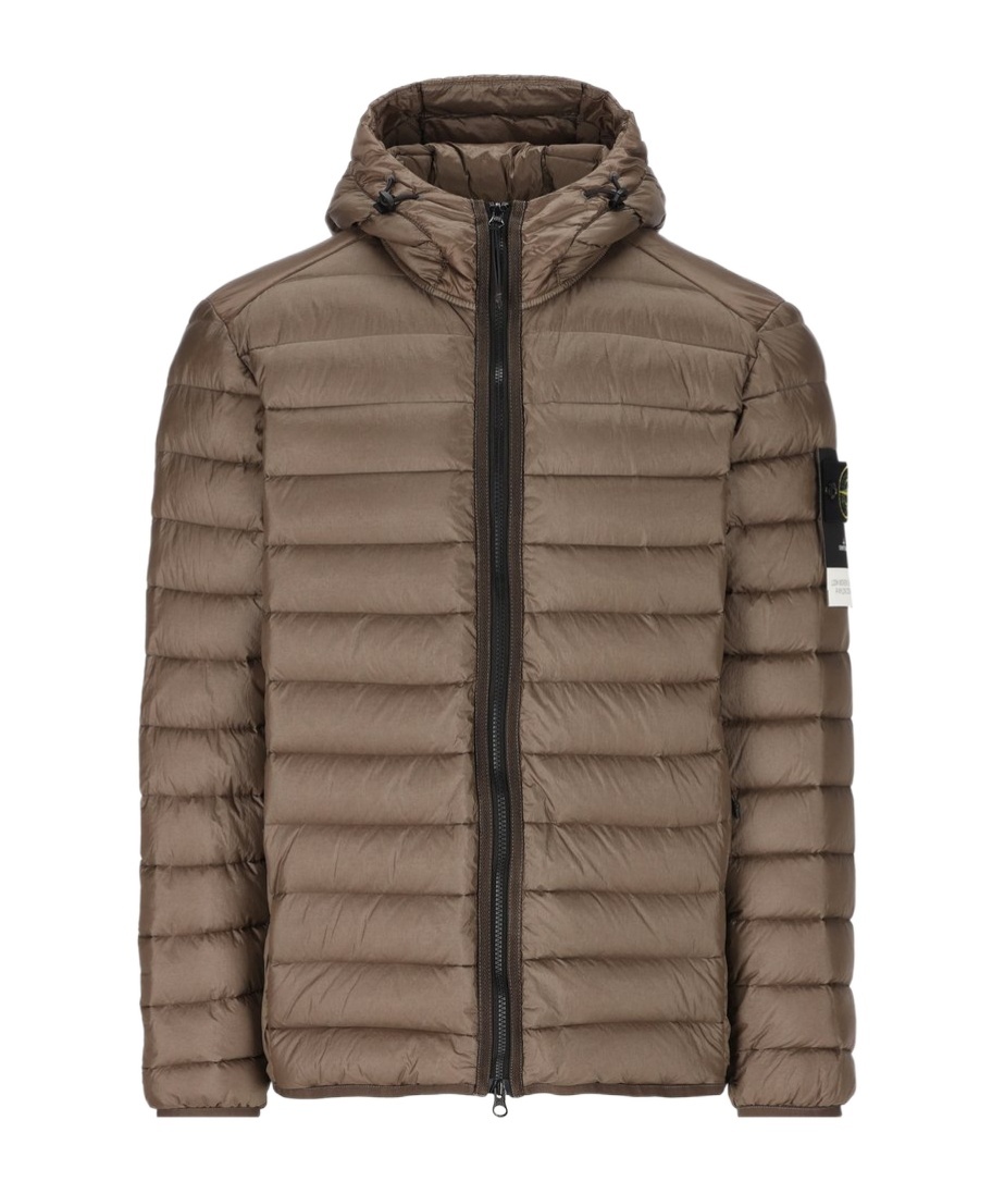 Stone Island Compass-badge Puffer Jacket In Brown