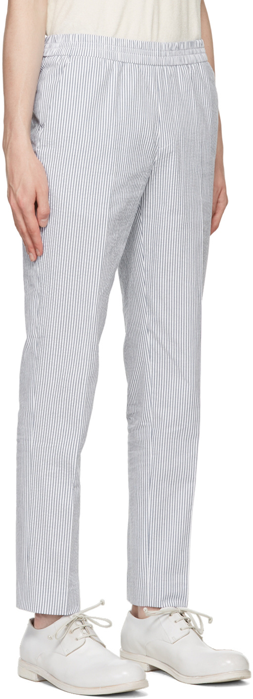Harmony Paris Striped Casual Pants In Gray