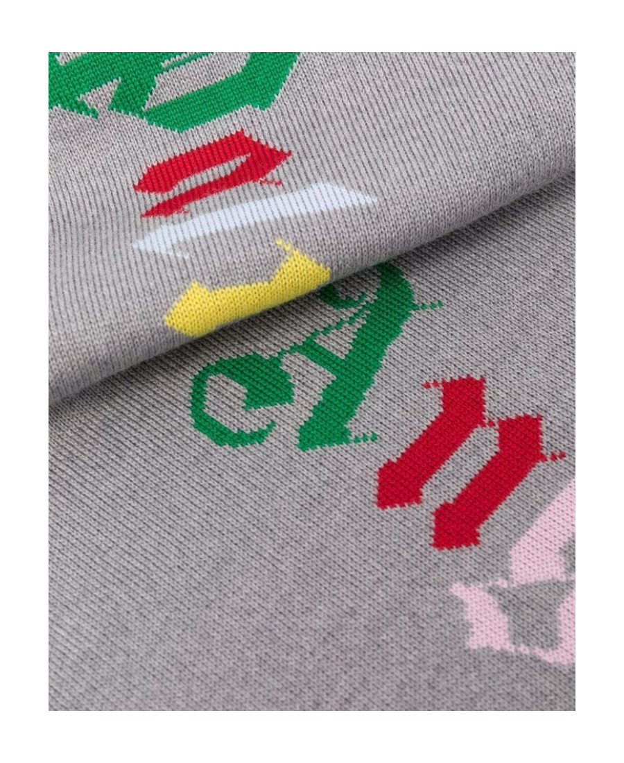 Palm Angels Appliqué Logo Scarf In Gray
