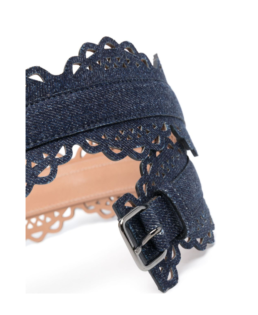 Shop Alaïa Hollowed-out Buckle Belt In Black