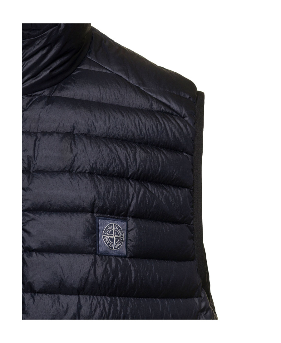Stone Island Logo Patch Padded Gilet In Blue