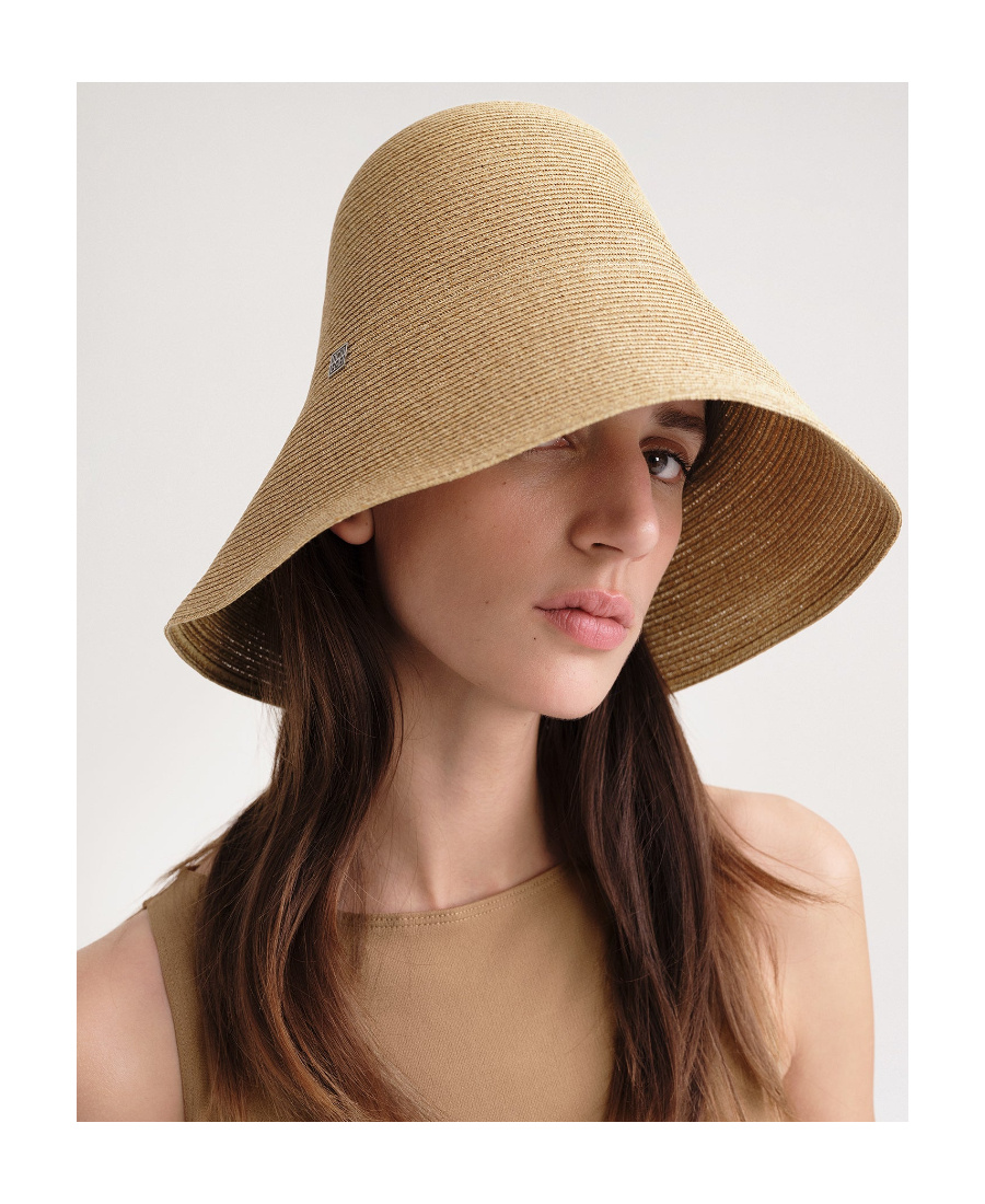 Totême Woven Paper Blend Straw Hat In Nude