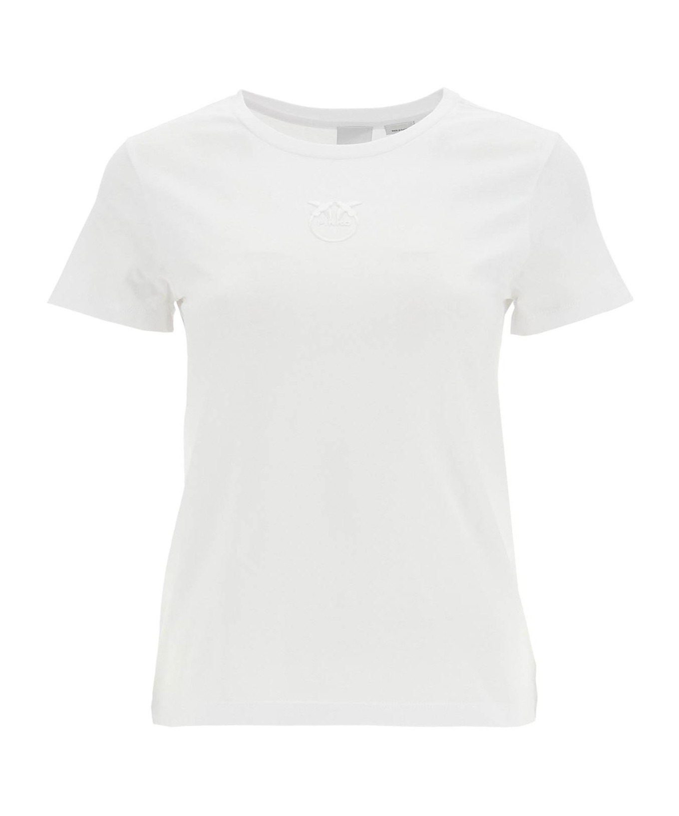 Shop Pinko Love Birds-embroidered T-shirt In White