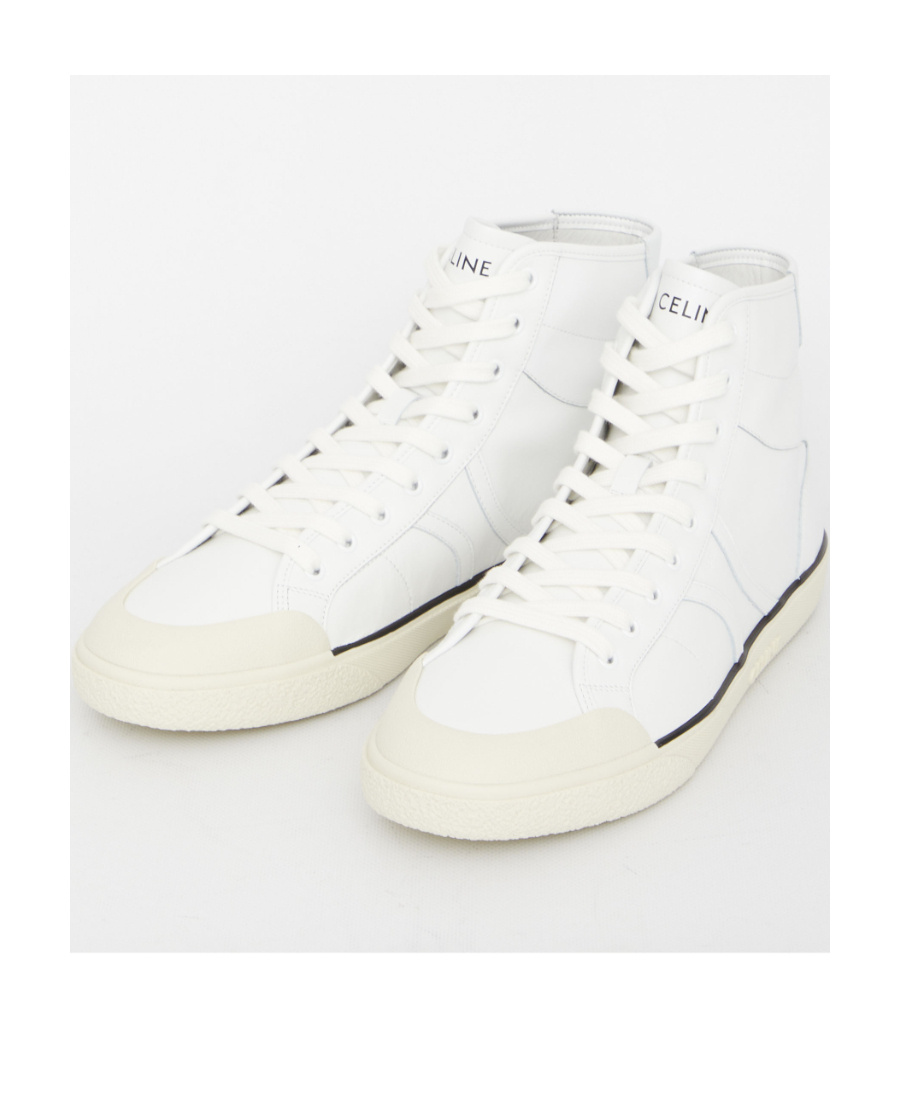Celine As-02 Alan Straps High-top Casual Sneakers In White
