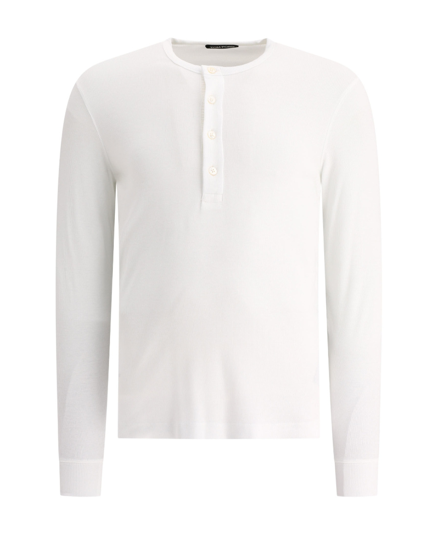 Tom Ford Henley T-shirt Ivory In White